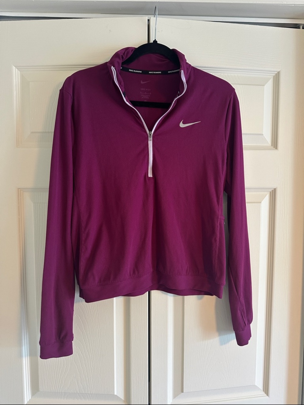 Nike Dri-FIT Half-Zip Pullover in Plum with White Trim